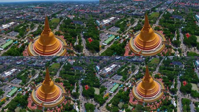 佛塔(Phra Pathom Chedi)是泰国那空府的大黄塔。