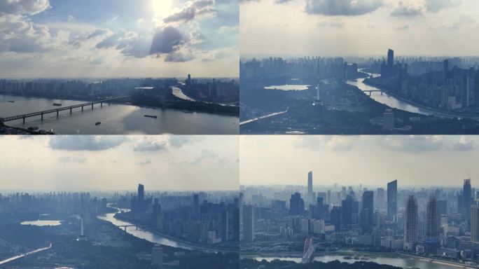 武汉城市风光长焦4K航拍