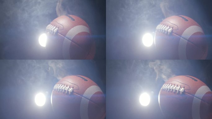 足球在演播室与烟雾变形4K