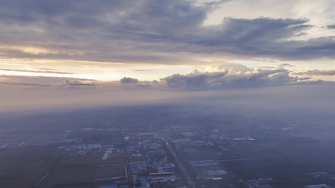 桥北新区雨后日落晚霞