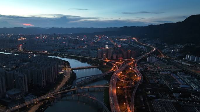 福州国货互通闽江夜景航拍