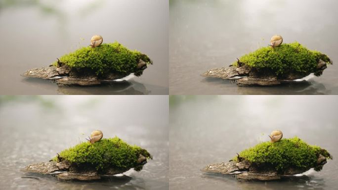 湖面 小溪 苔藓 蜗牛2