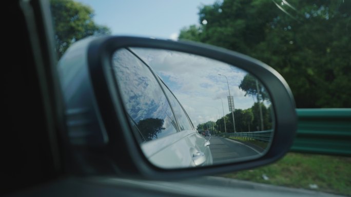 道路蓝天白云 车拍素材