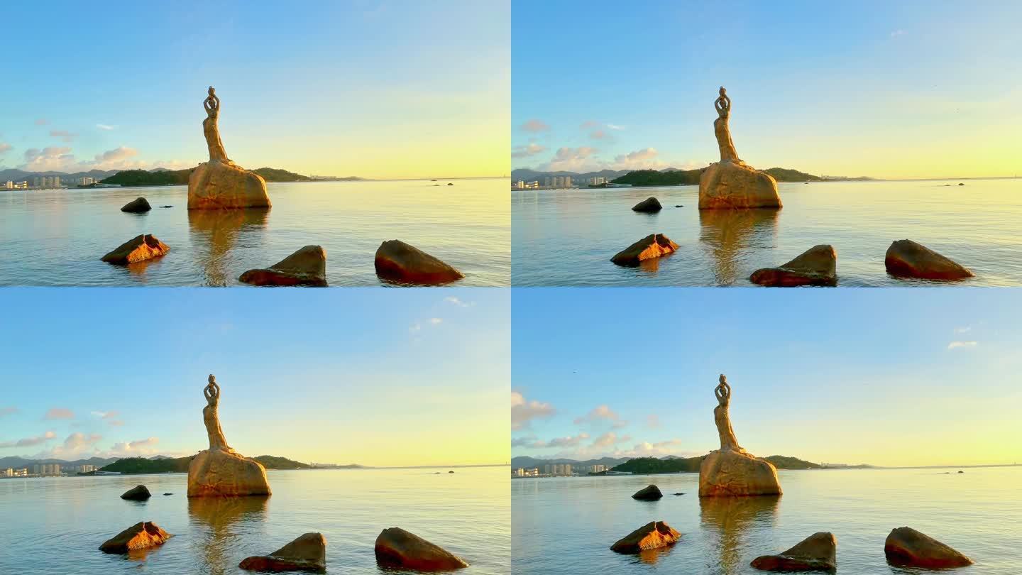 珠海渔女雕像高清视频