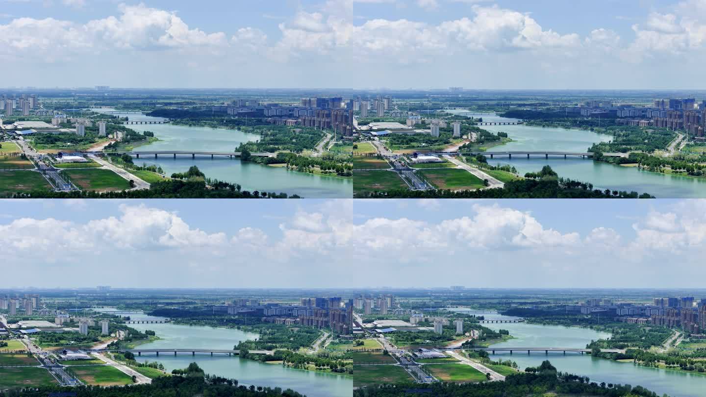 武汉东西湖泾河4K航拍
