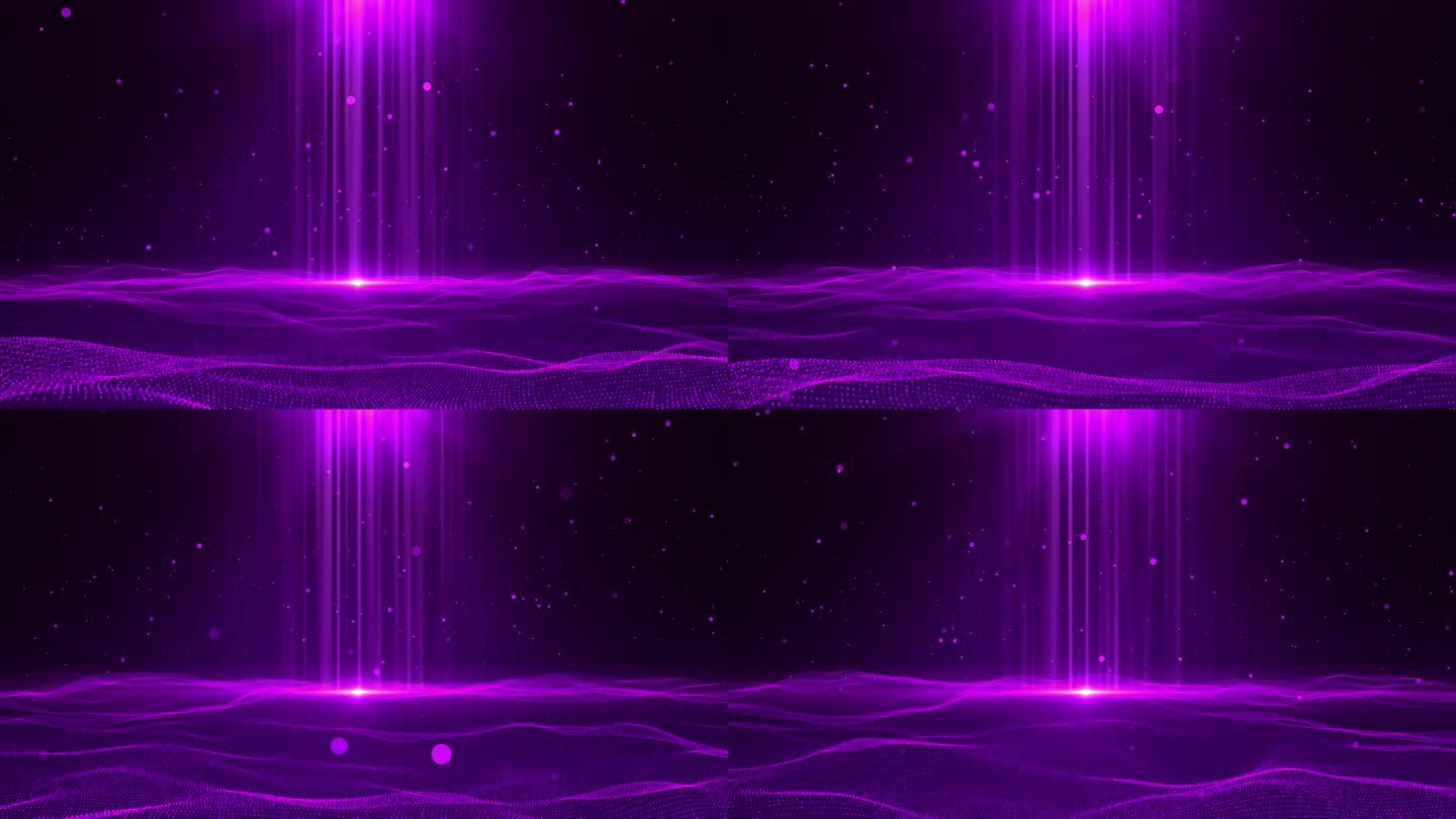 4K紫色粒子海平面背景AE模板