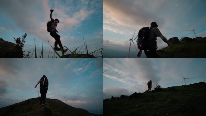 登山爬山攀登户外徒步登高望远高瞻远瞩