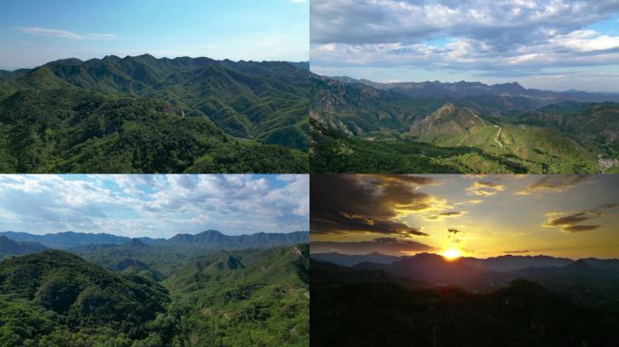 大山+晚霞航拍