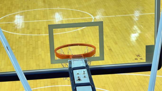 4K室内篮球场亚运会素材篮筐特写投篮特写