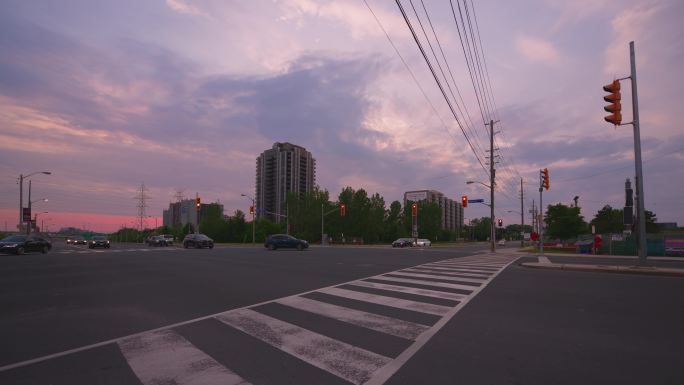 延时 十字路口延时 晚霞延时 夕阳延时