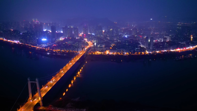 重庆江津区蓝调夜景