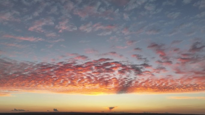 夕阳晚霞鱼鳞云火烧云