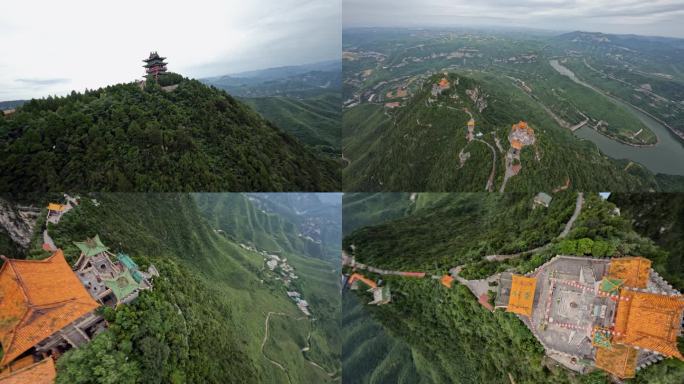 fpv穿梭在山顶古建筑中