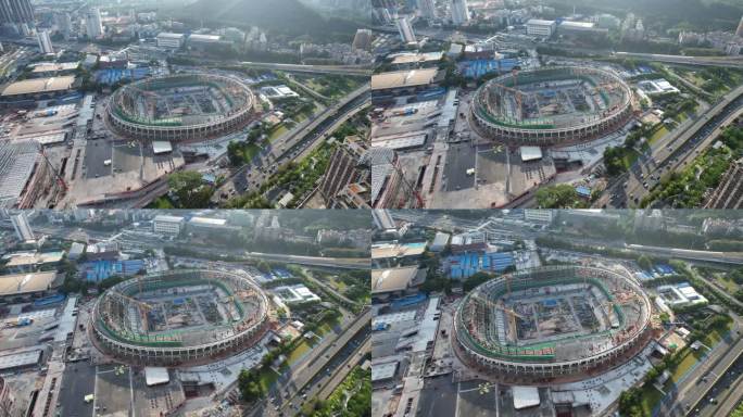 建设中的深圳体育馆