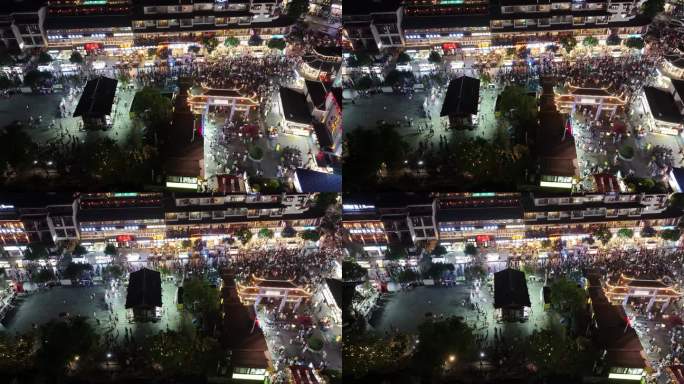 桂林阳朔西街夜景航拍