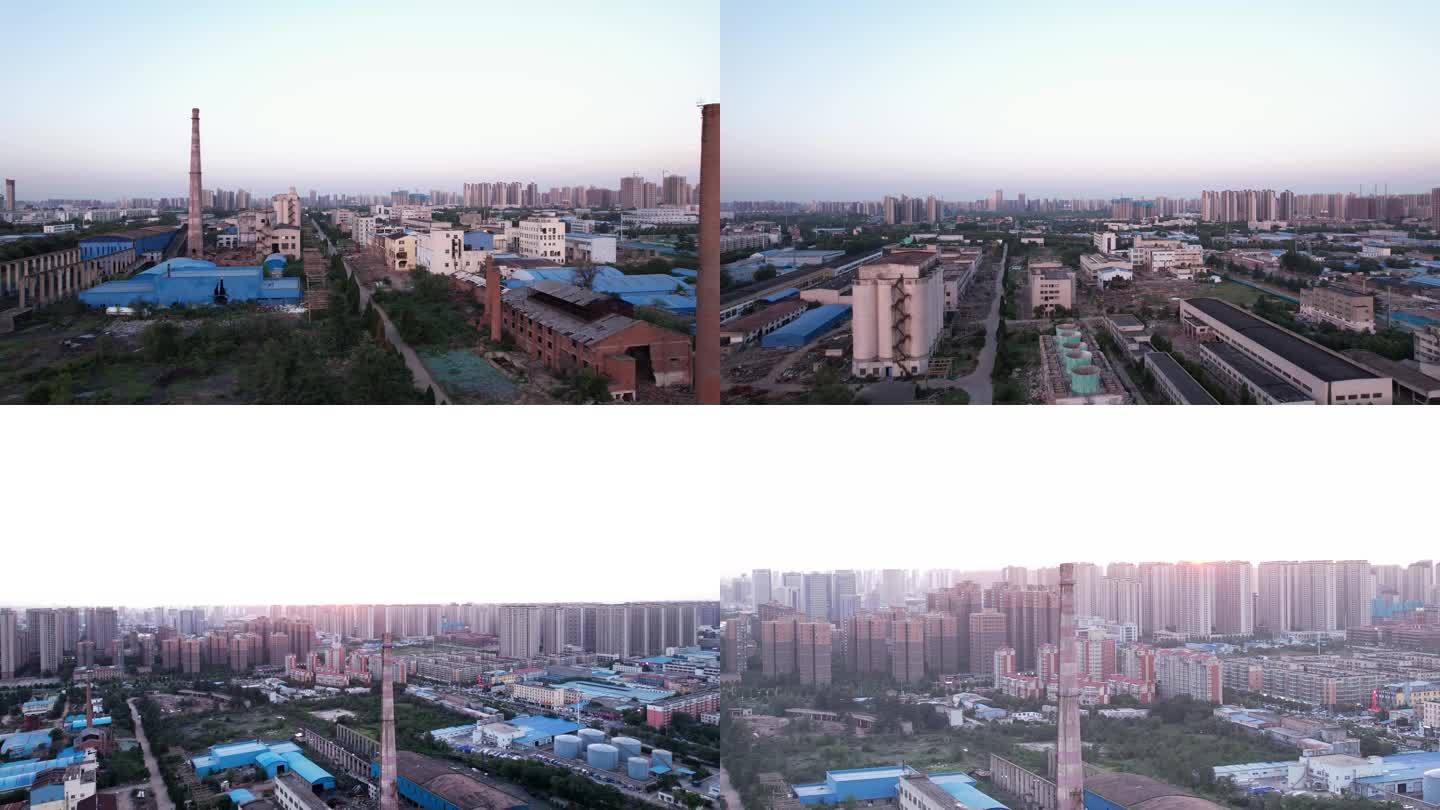 河南郑州高新区废弃工厂4K航拍