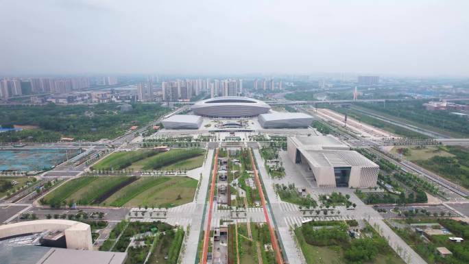 郑州美术馆奥体中心4K航拍