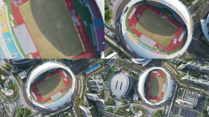 宁波奉化中心城区大成东路体育中心航拍