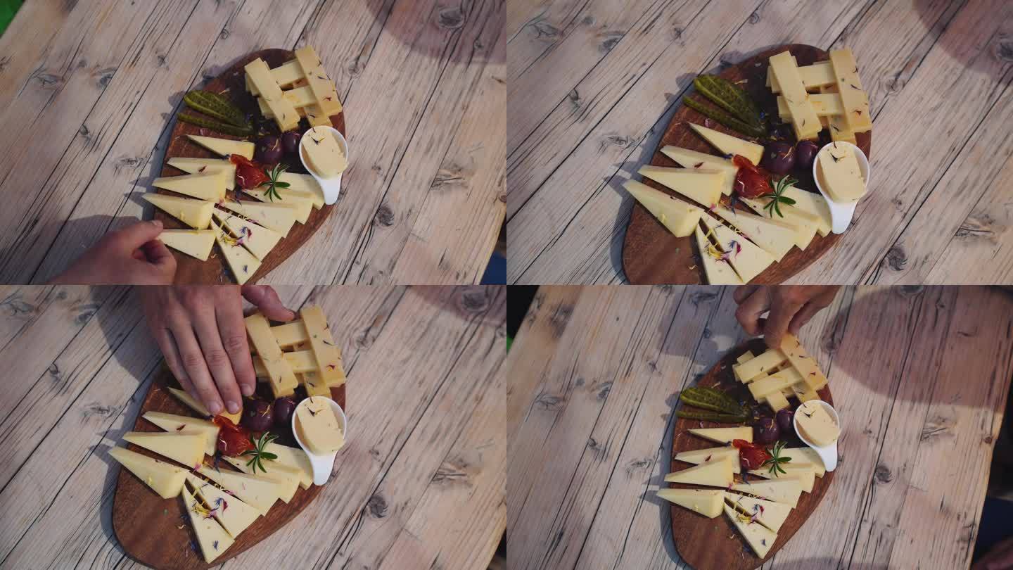 切菜板上的奶酪切菜板厨房切割