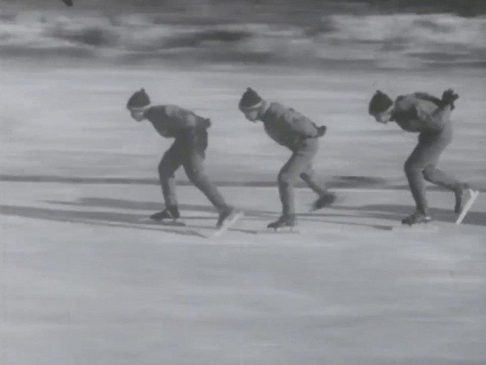 青少年滑冰比赛 冰上运动 6070年代