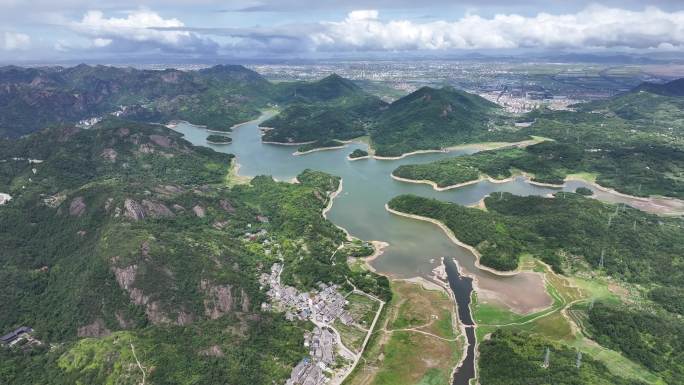 台州温岭湖漫水库航拍