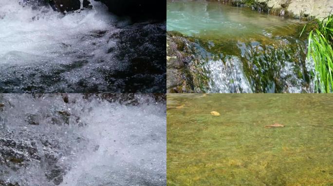 河边流水河流河水小溪山泉泉水流体液体水流