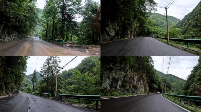 雨天盘山公路 滑坡 开车第一视角