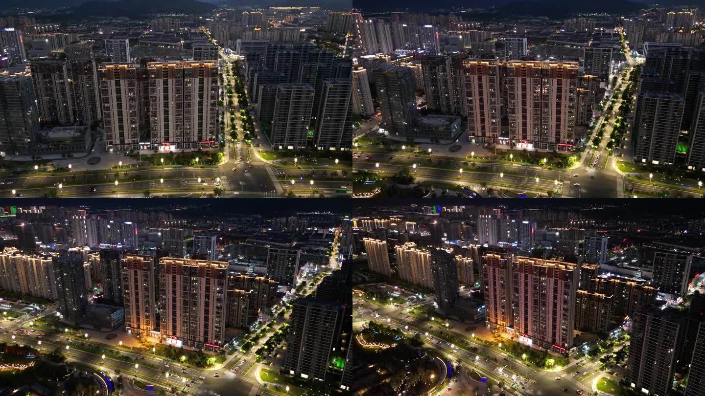 宁波奉化中心城区大成东路延时摄影航拍