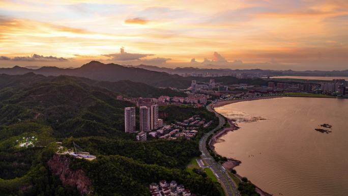 港湾大道/红花山中山大学/火烧云航拍延时