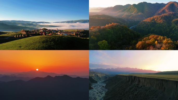 祖国风光山水山川森林自然云海云雾青山绿水