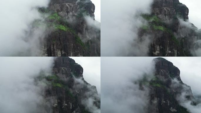 福建漳州灵通风景区云雾航拍