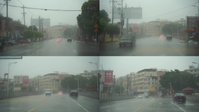 下雨天乡村公路行驶汽车记录仪驾驶第一视角