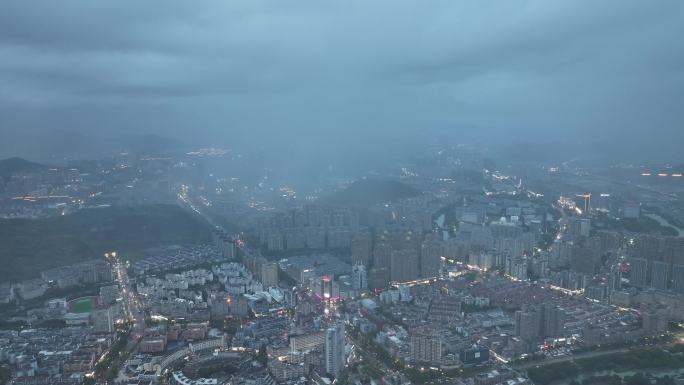 台风来临前的台州温岭老城区航拍