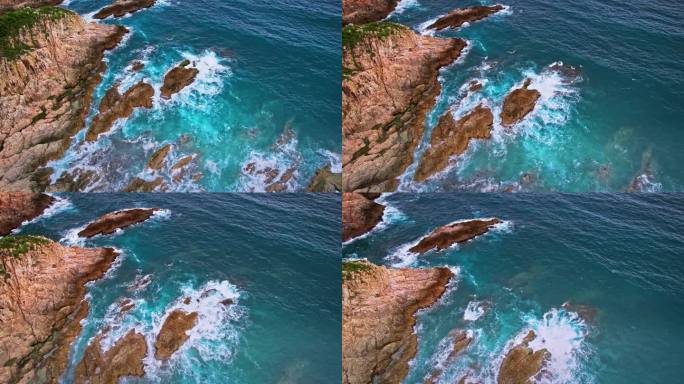 海浪拍打礁石海洋大海岛屿海岛海边礁石