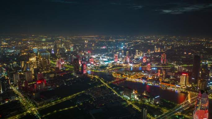 宁波三江口夜景全景4k延时