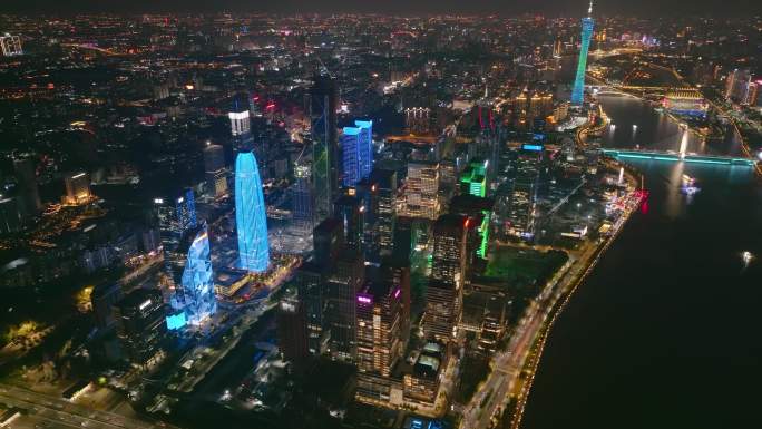 2023年广州琶洲西区夜景航拍