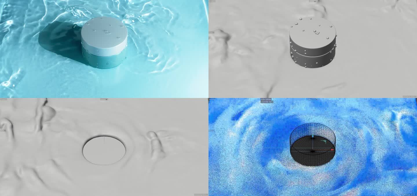C4D水波纹模拟产品交互工程（原创）