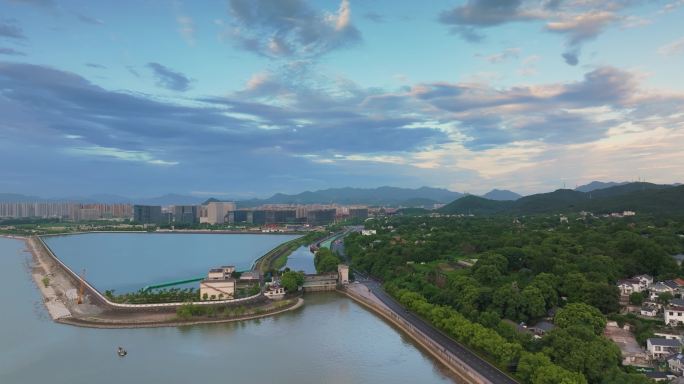 杭州西湖景区之江路风光航拍