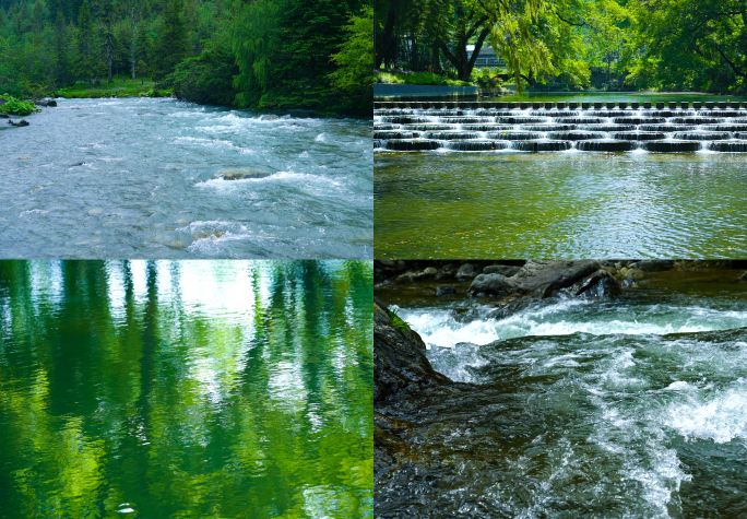 河流溪流溪水泉水丰富大自然水资源