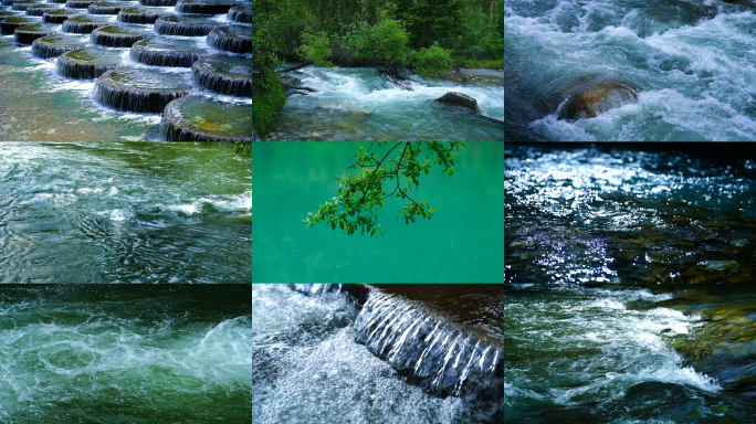 河流溪流溪水泉水丰富大自然水资源