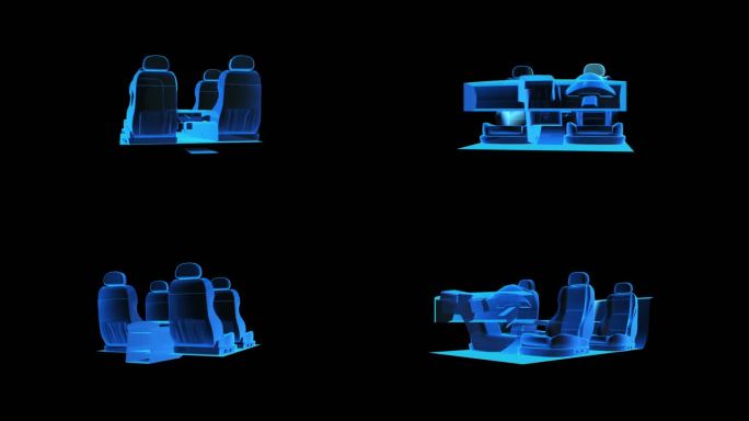 汽车内饰全息蓝色科技通道素材