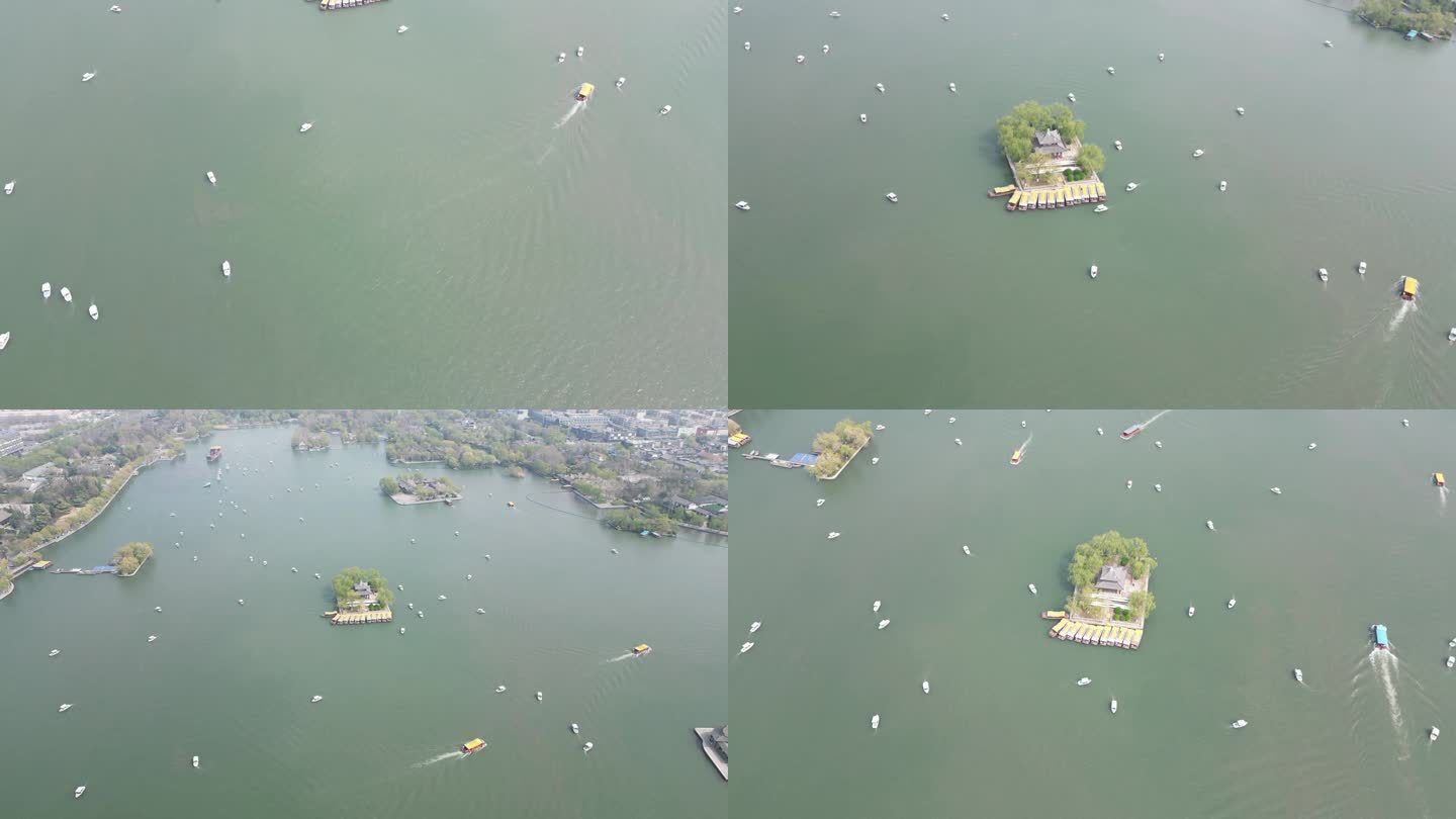 大明湖风光航拍视频