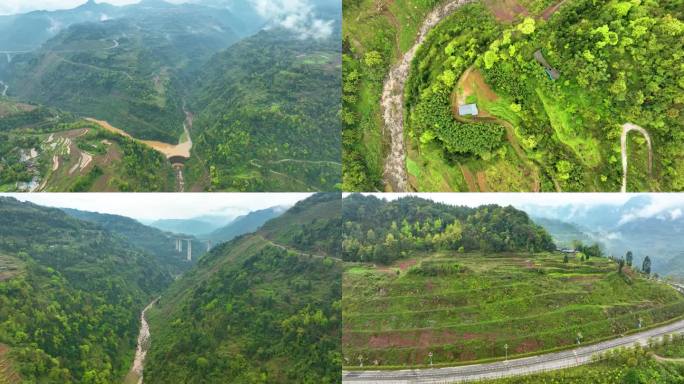 山区农舍梯田水库B