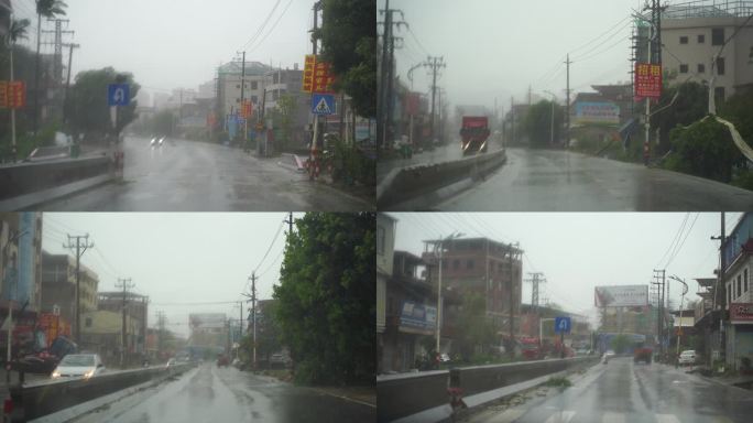 下雨天乡村公路行驶汽车记录仪驾驶第一视角