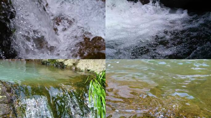 河边流水河流河水小溪山泉泉水流体液体水流