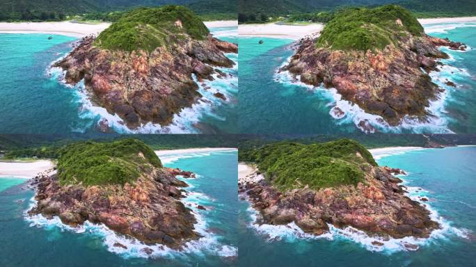 海浪拍打礁石海洋大海岛屿海岛海边礁石
