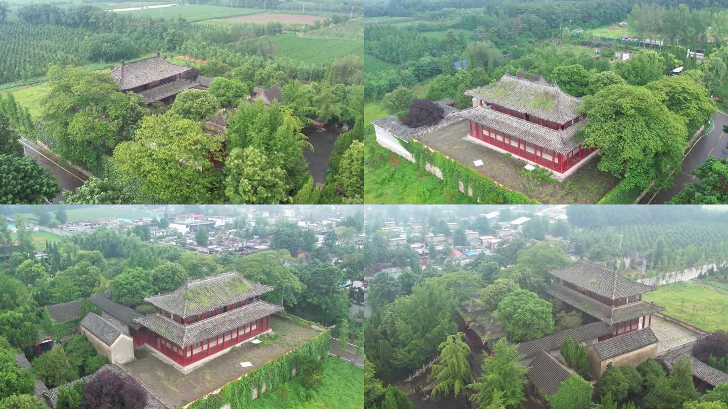 雨中滕国故城 滕文公楼  航拍滕州