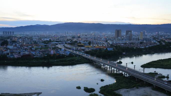 中缅边境上的瑞丽市姐告大桥延时视频