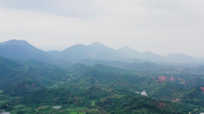 一望无际小丘陵农村大山航拍08