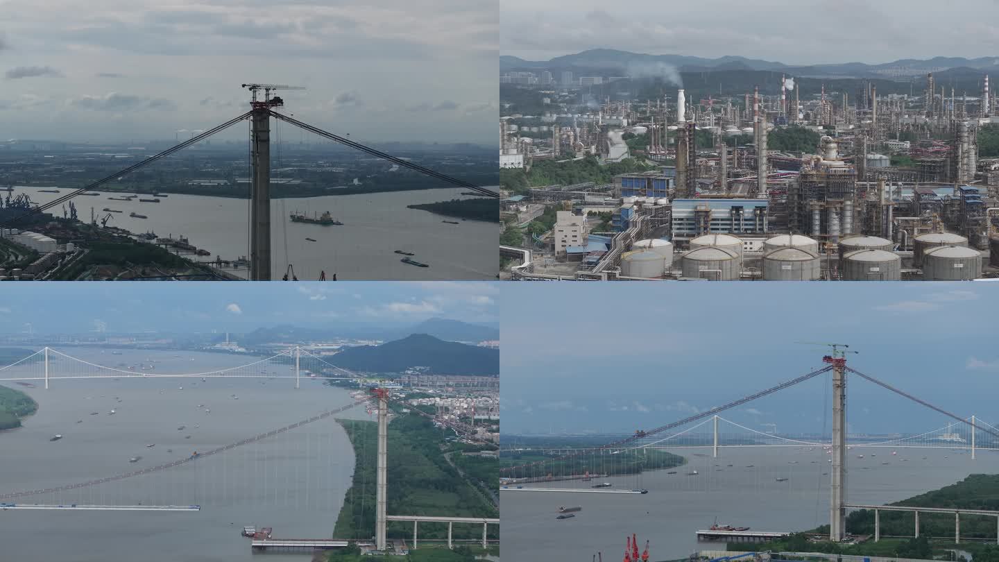 长江桥工厂航拍素材